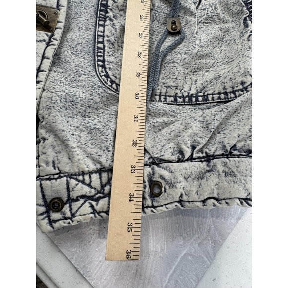 Vintage East West Jacket Womens Small Blue Denim Acid Wash Quilted Pockets‎ 90s - Picture 14 of 16